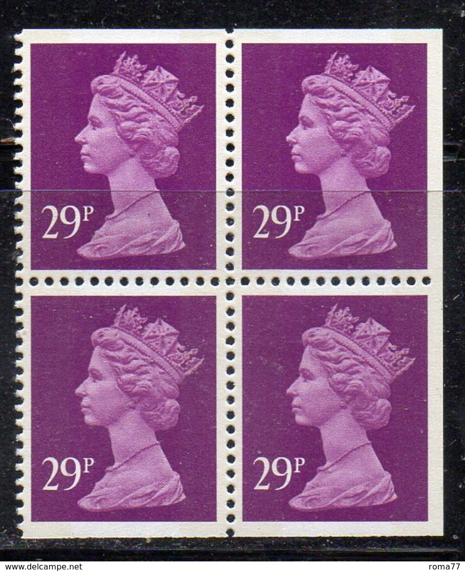 APR756 - GRAN BRETAGNA 1989, Machine Unificato N. 1407 Quartina  ***  MNH  (2380A). - Nuevos