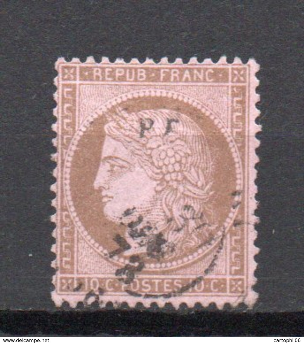 - FRANCE N° 58 Oblitéré CAD - 10 C. Brun S. Rose Type Cérès 1873, Petits Chiffres - Cote 18 EUR - - 1871-1875 Ceres