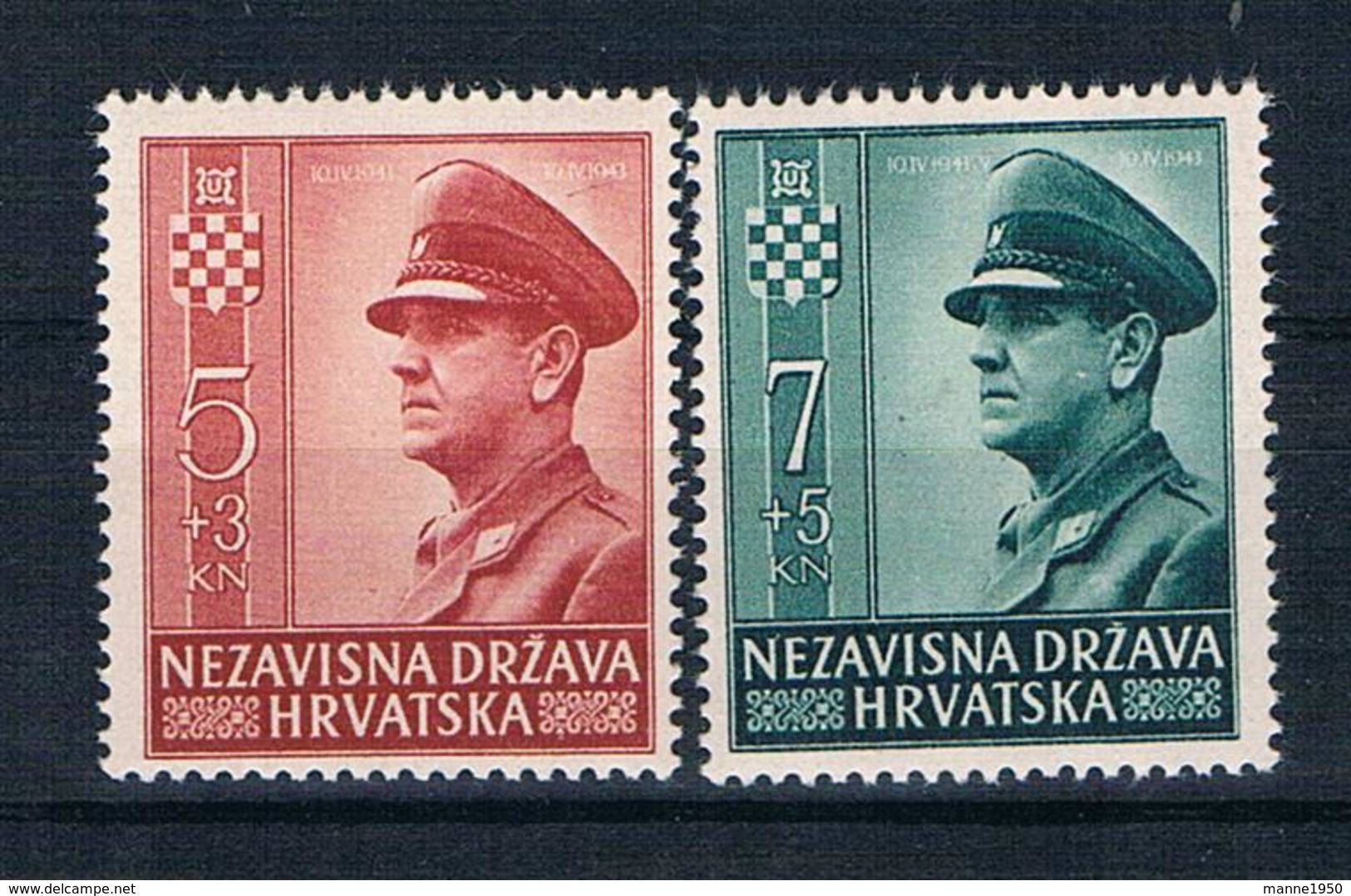 Kroatien1943 Mi.Nr. 100/01 ** - Kroatien