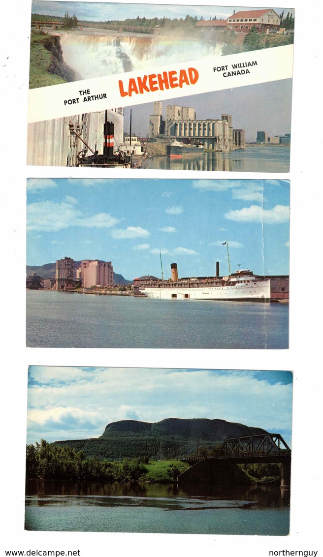 3 PORT ARTHUR & FORT WILLIAM, Ontario, Canada, 1960 Chrome Postcards, Thunder Bay County - Port Arthur