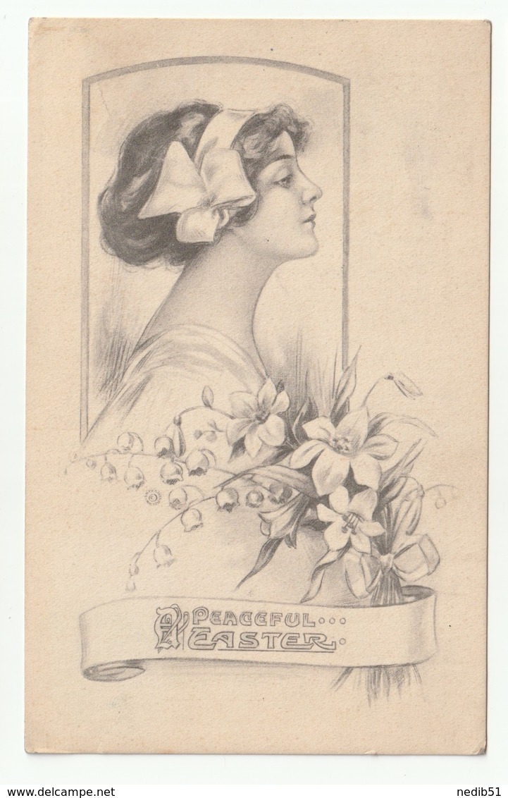 *** ILLUSTRATION *** FEMME *** A Peaceful Easter  *** 1913 *** - 1900-1949