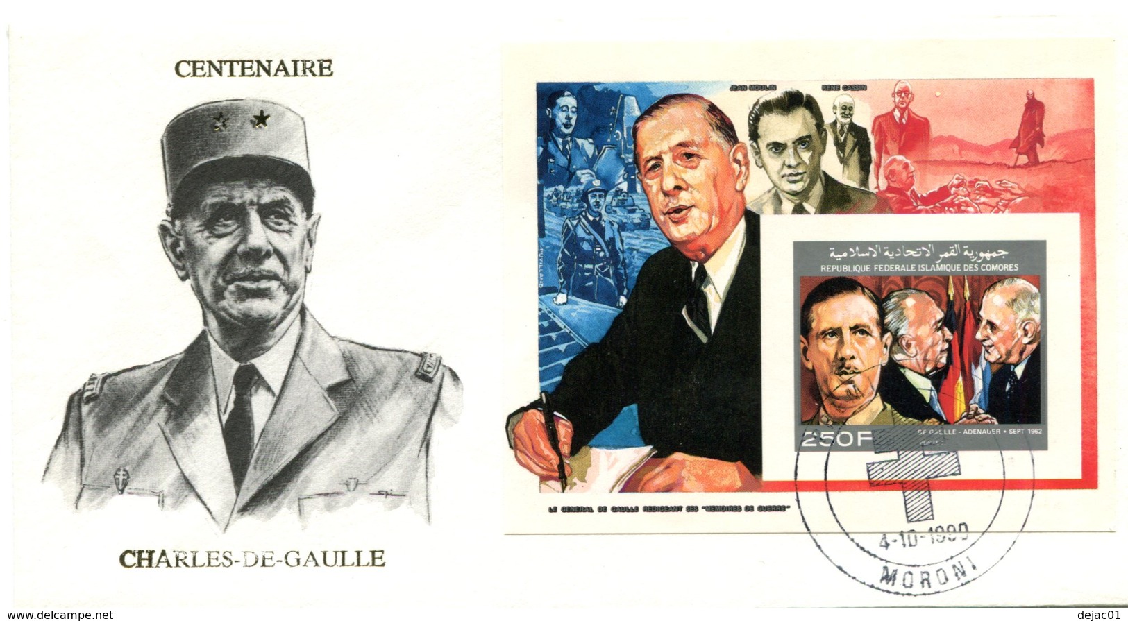Thème Général De Gaulle - PJ Comores Yvert BF 516 Non Dentelé - X 1416 - De Gaulle (Général)