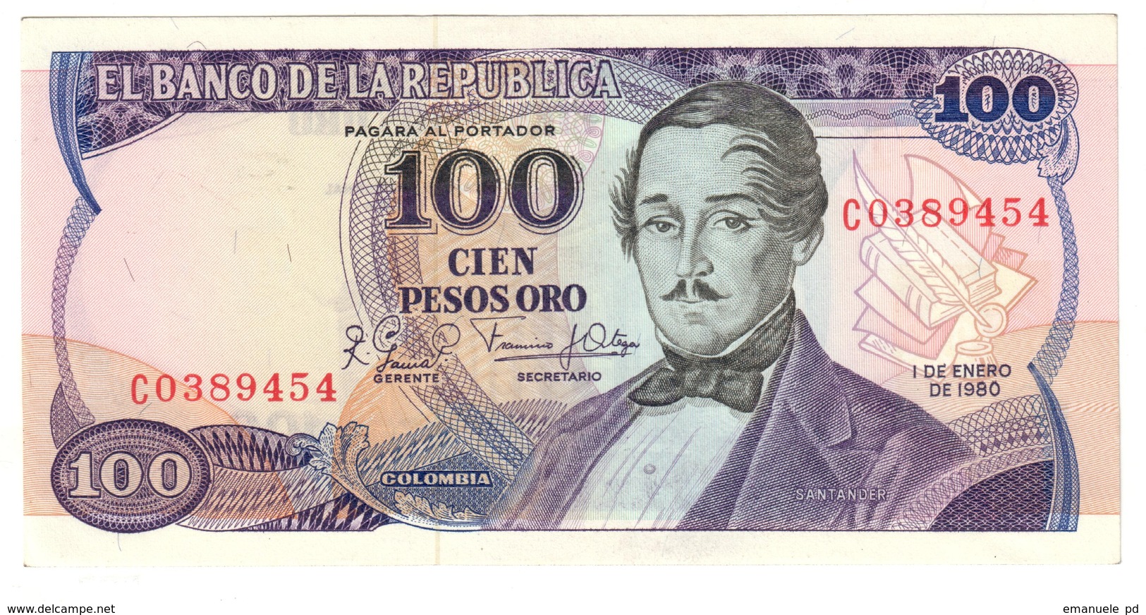 COLOMBIA	100	PESOS	01/01/1980	P418	UNC	Series C - 418C		.CV. - Colombie