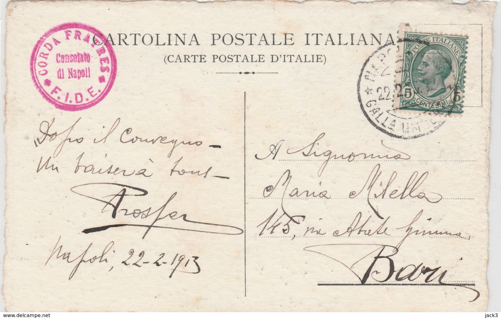 Cartolina - Napoli 1913 - Grande Convegno Nazionale Univ. Studenti Reduci Dalla Libia - Altri & Non Classificati