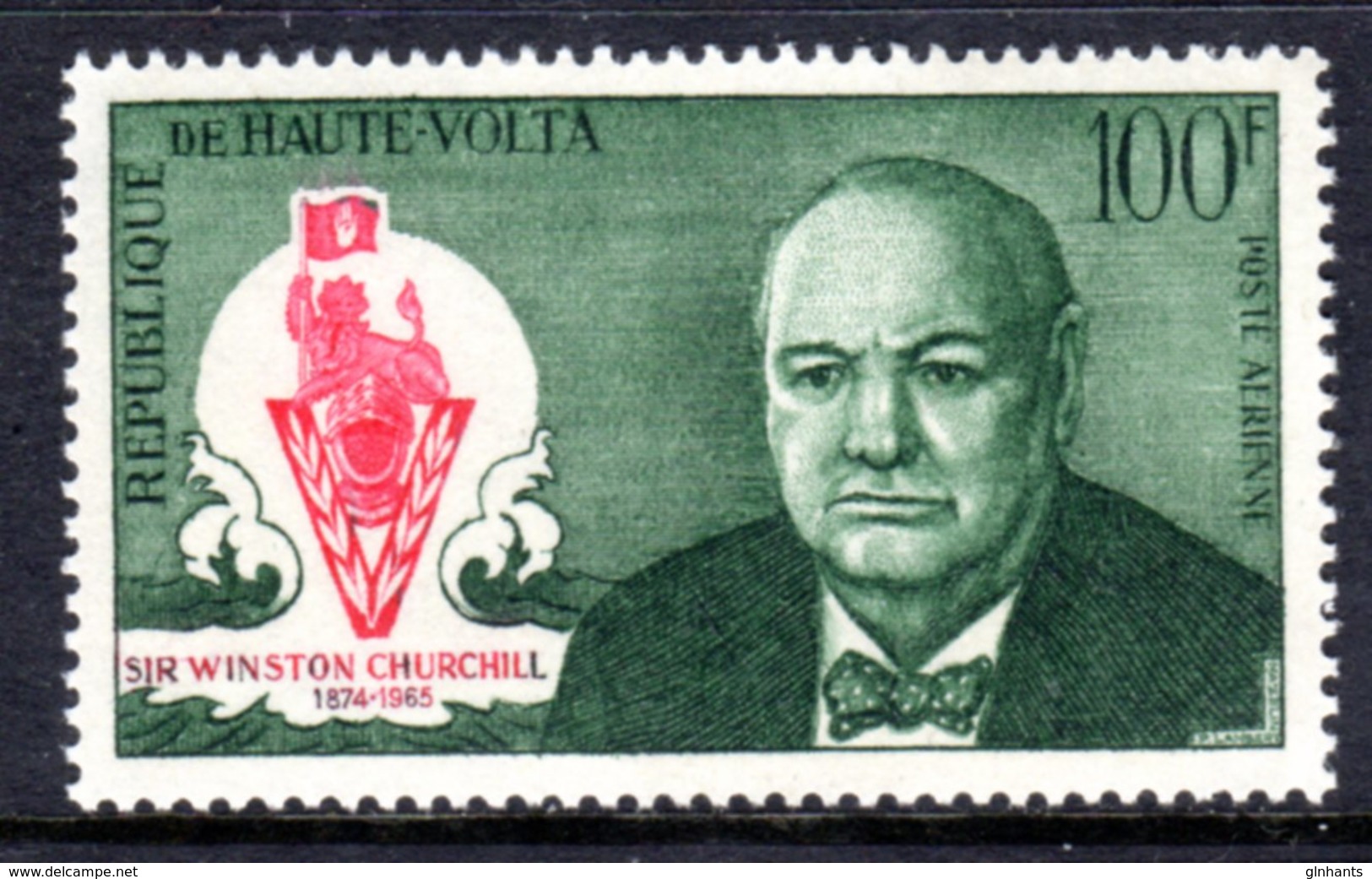 UPPER VOLTA - 1966 CHURCHILL COMMEMORATION 100F STAMP FINE MNH ** SG 203 - Alto Volta (1958-1984)