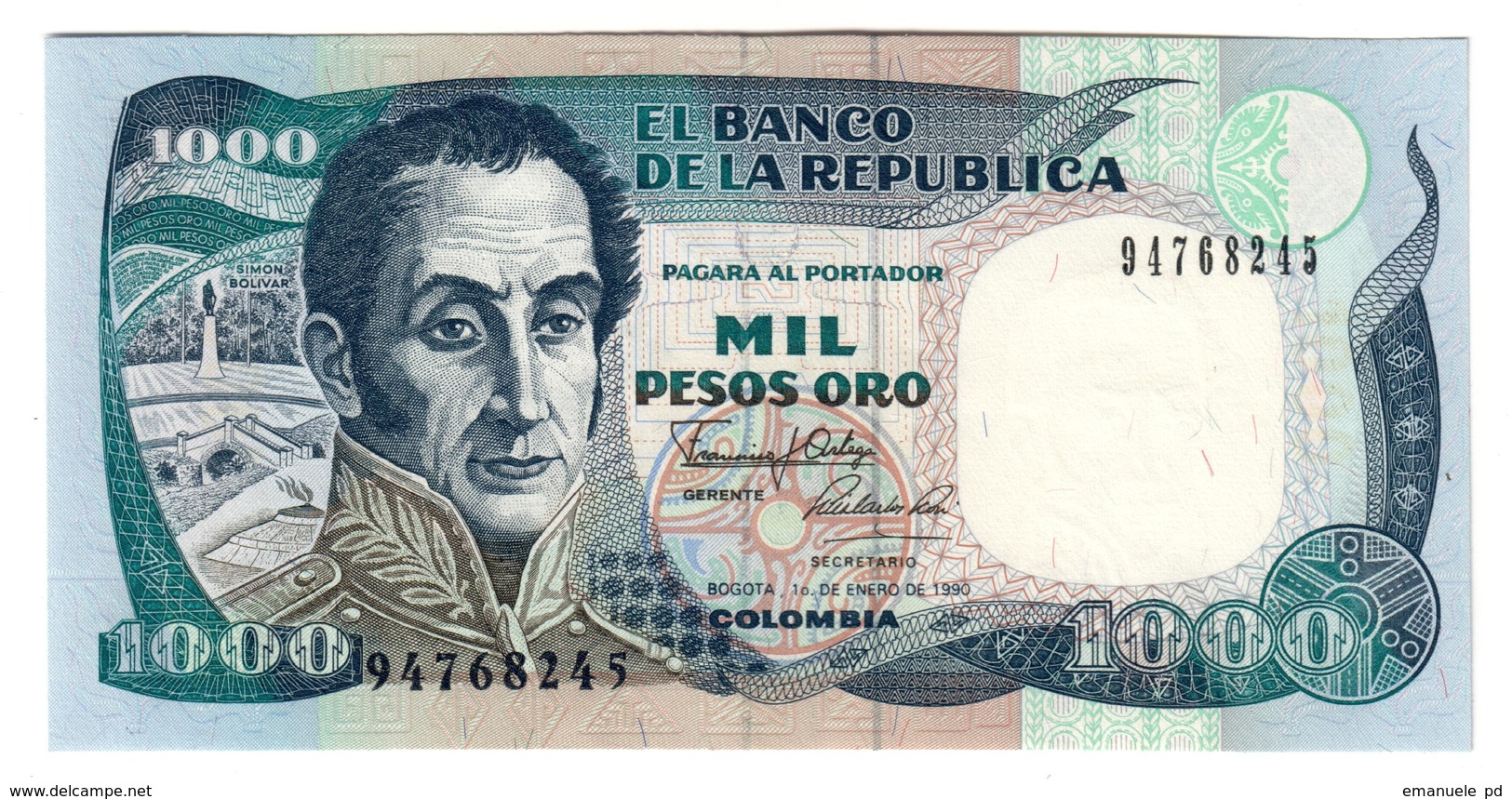 COLOMBIA	1000	PESOS	01/01/1990	P432	UNC			.CV. - Colombia