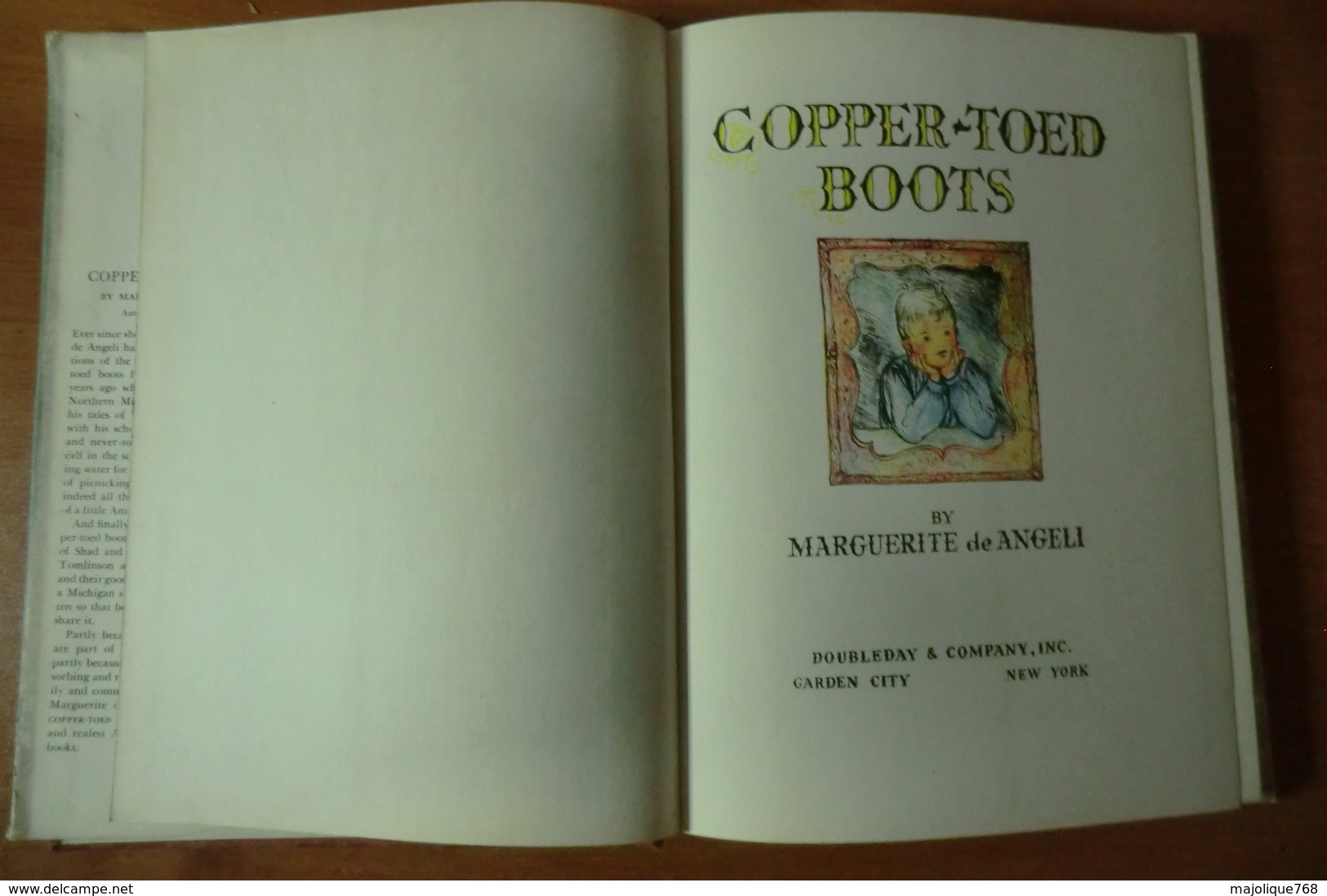 Copper-Toed Boots - Marguerite de Angeli - By The Author of Henner's Lydia - 1938 -avec sa jaquette