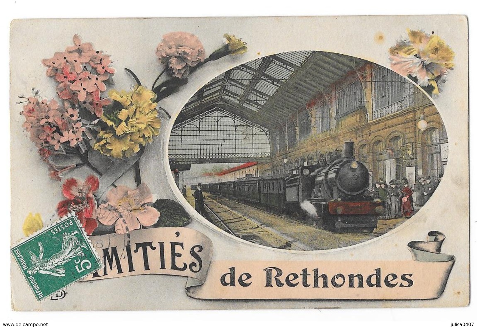 RETHONDES (60) Carte Fantaisie Train Amitiés De - Rethondes