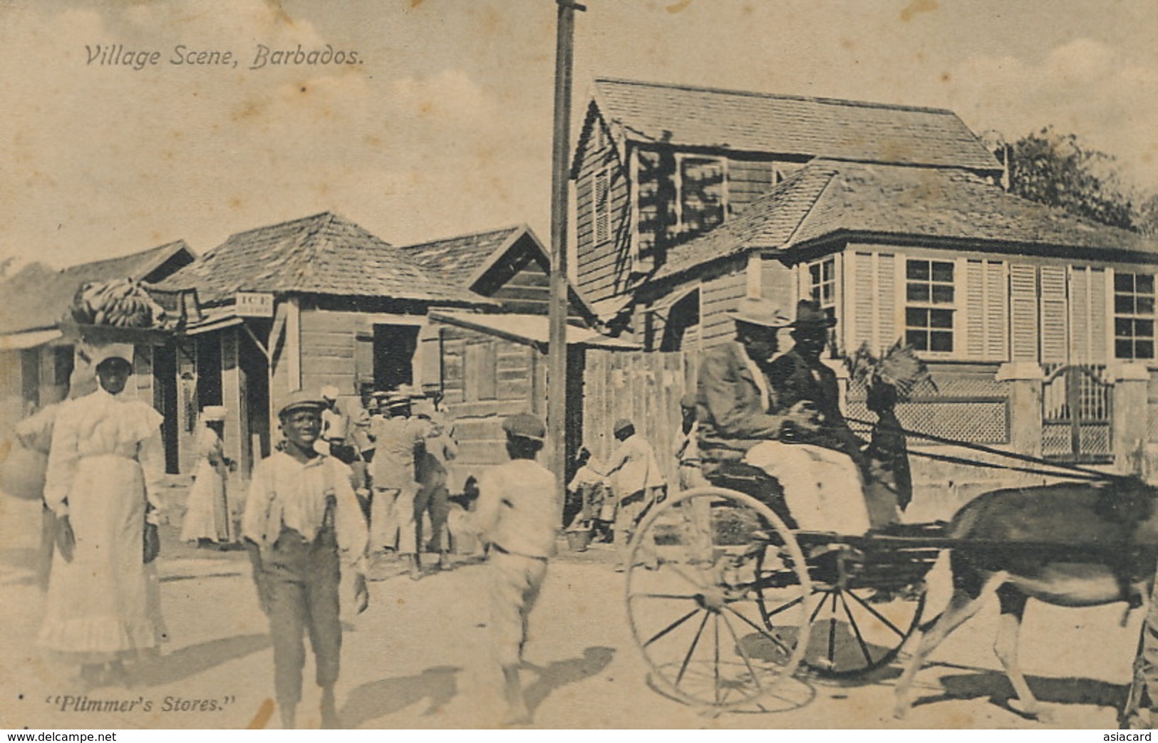 Barbados  Village Scene Plimmer's Stores - Barbades