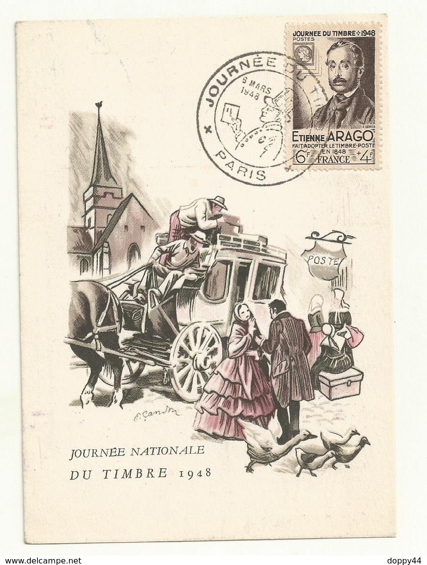 CARTE PREMIER JOUR  JOURNEE DU TIMBRE 06 MARS 1948  COTE 30 EUROS. - ....-1949