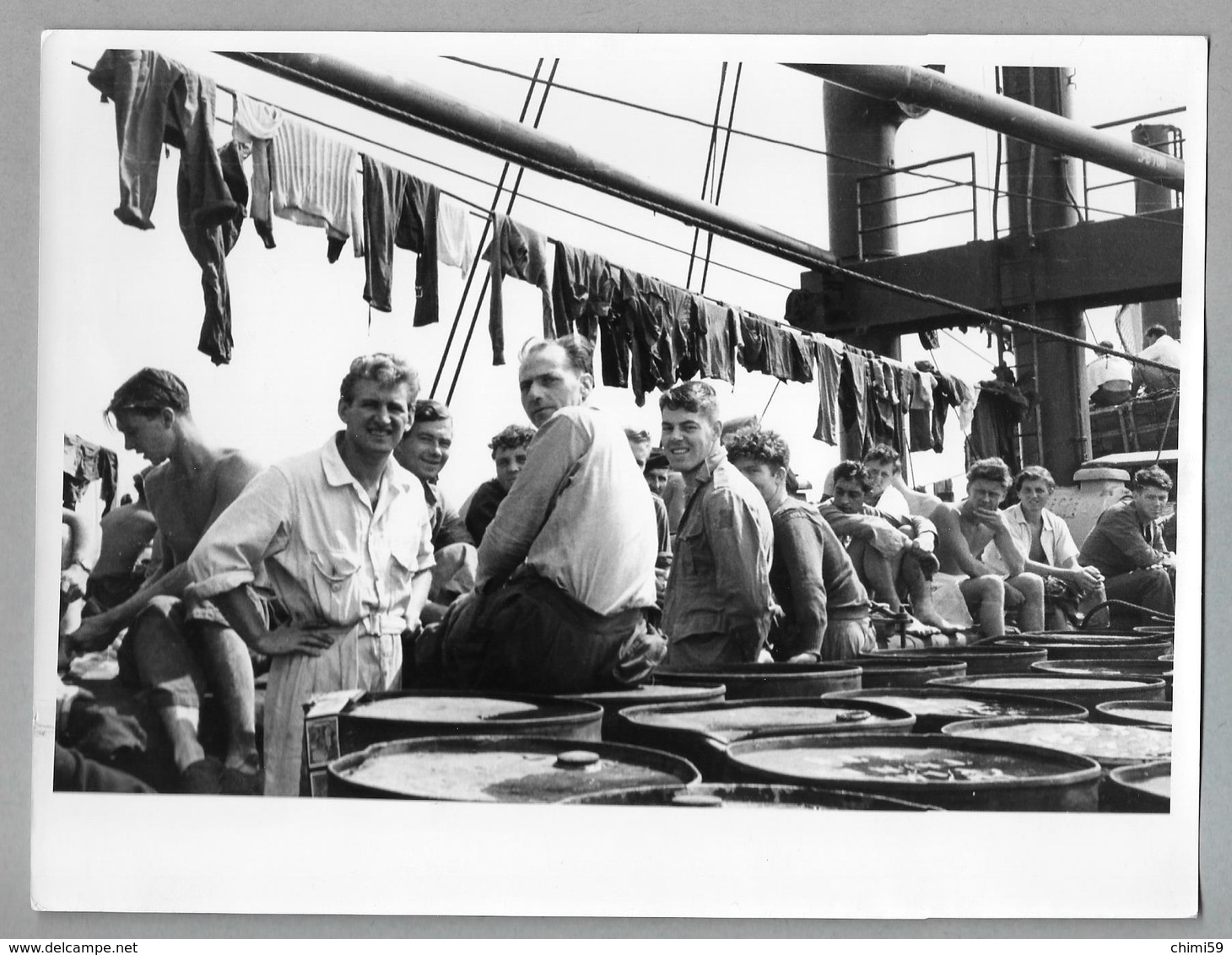 PHOTO PRESS 1954 -  EMPIRE WINDRUSH DISASTER  - CM.  21,5X16,5    Bateaux Nave Ship Boat - Barche