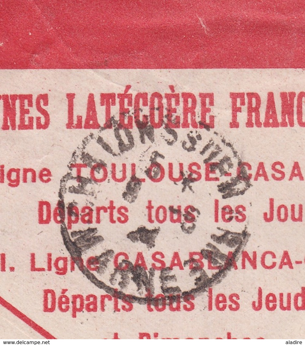 1924 - Enveloppe Par Avion Précurseur Latecoere De Meknes  Vers Chalons Sur Marne, France  Via Rabat - Lettres & Documents