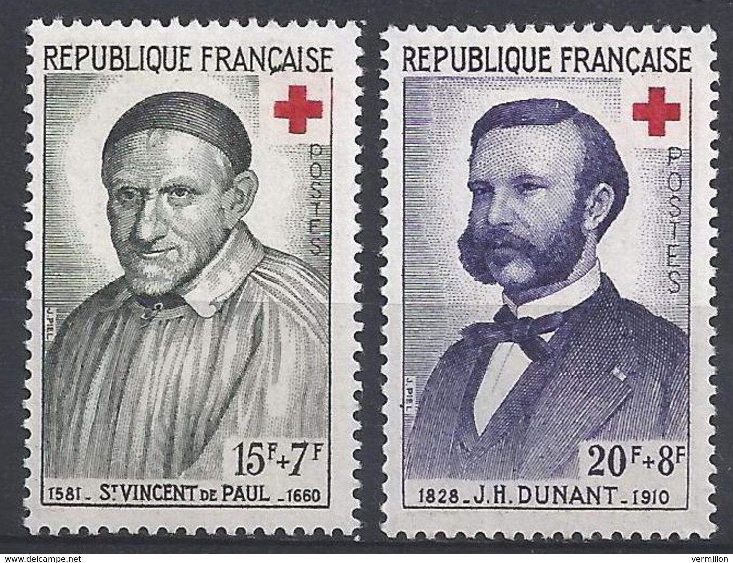 HH-/-040- . N° 1187/88, * * , Cote 3.20 € , St VINCENT De PAUL & HENRI DUNANT , Liquidation - Nuovi