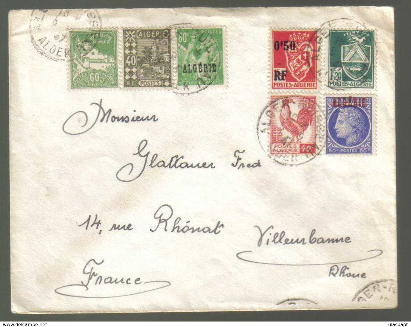 ALGER 1947 BELLE COMPOSITION - Lettres & Documents