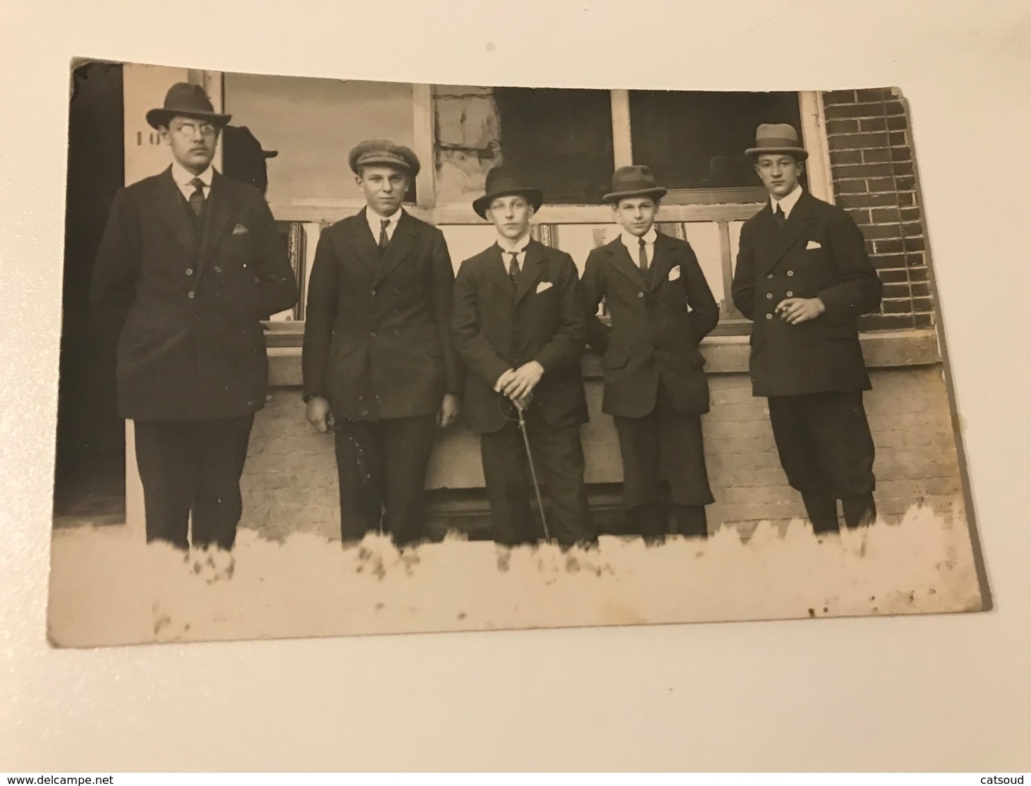 Carte Postale Ancienne (1921)  Groupe De 5 Personnes Furnaux-Biesme - Photographie