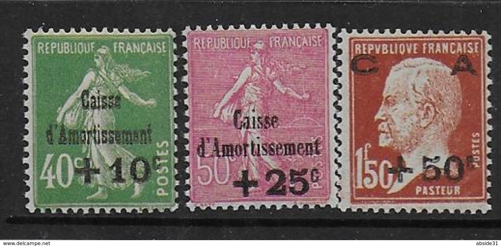 France  N° 253 à 255 *  -  Cote : 120 € - Neufs