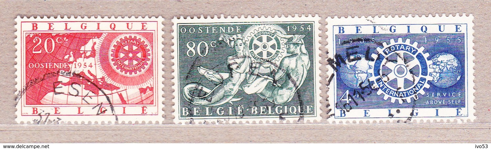 1954 Nr 952-54 Gestempeld (zonder Gom).Rotary International. - Oblitérés