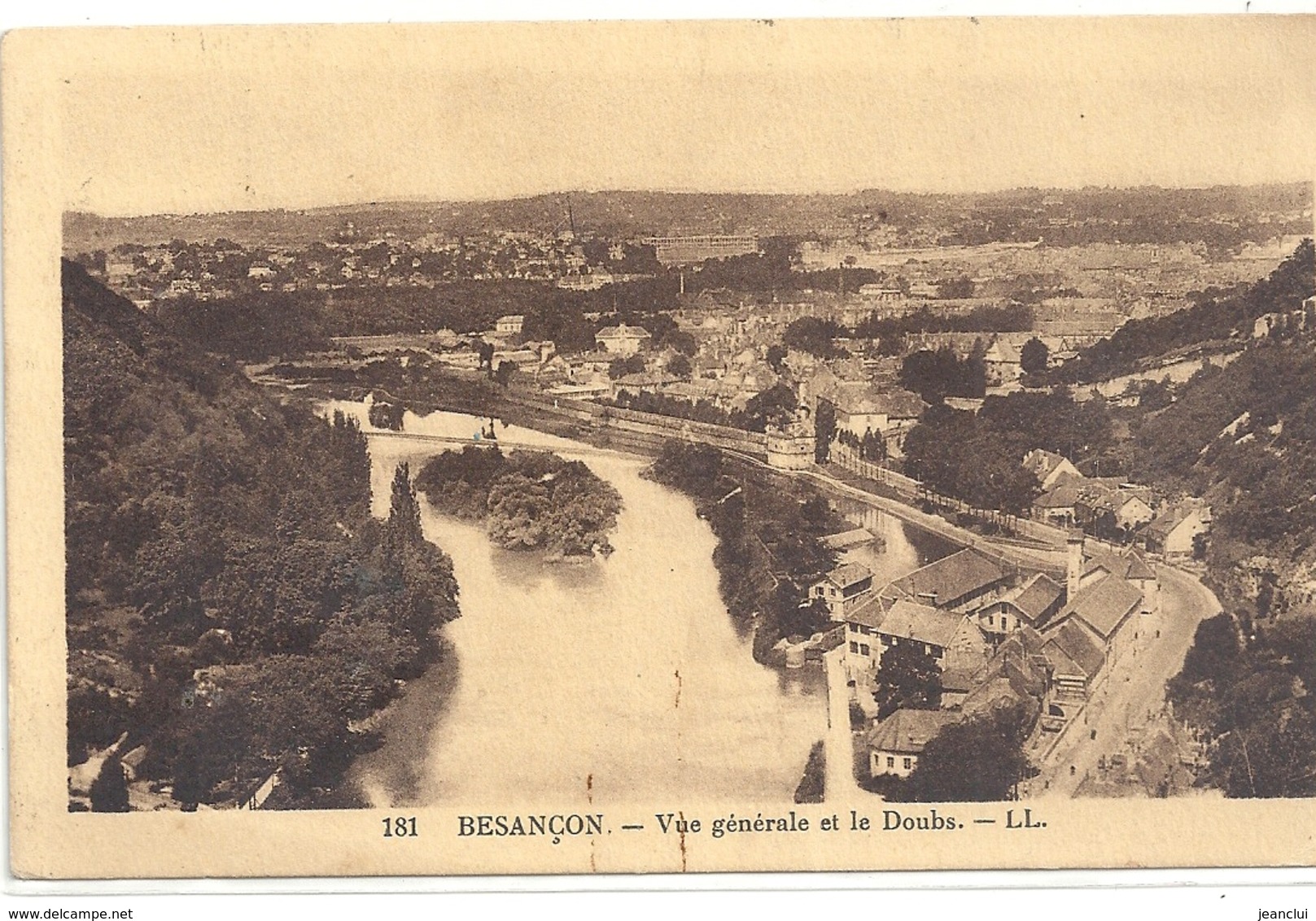 181. BESANCON . VUE GENERALE ET LE DOUBS . CARTE AFFR AU VERSO LE 28-5-1936 . 2 SCANES - Besancon