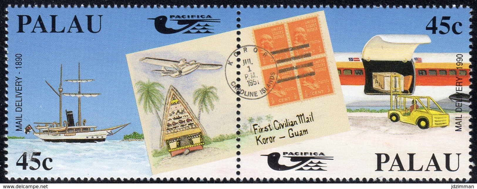 Palau, Scott 2019 No. 248a, Issued 1990, Pair, MNH, Cat. $ 3.25, Philatelic - Palau