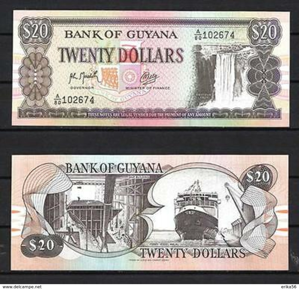 Billet Guyana 20 Dollars - Guyana