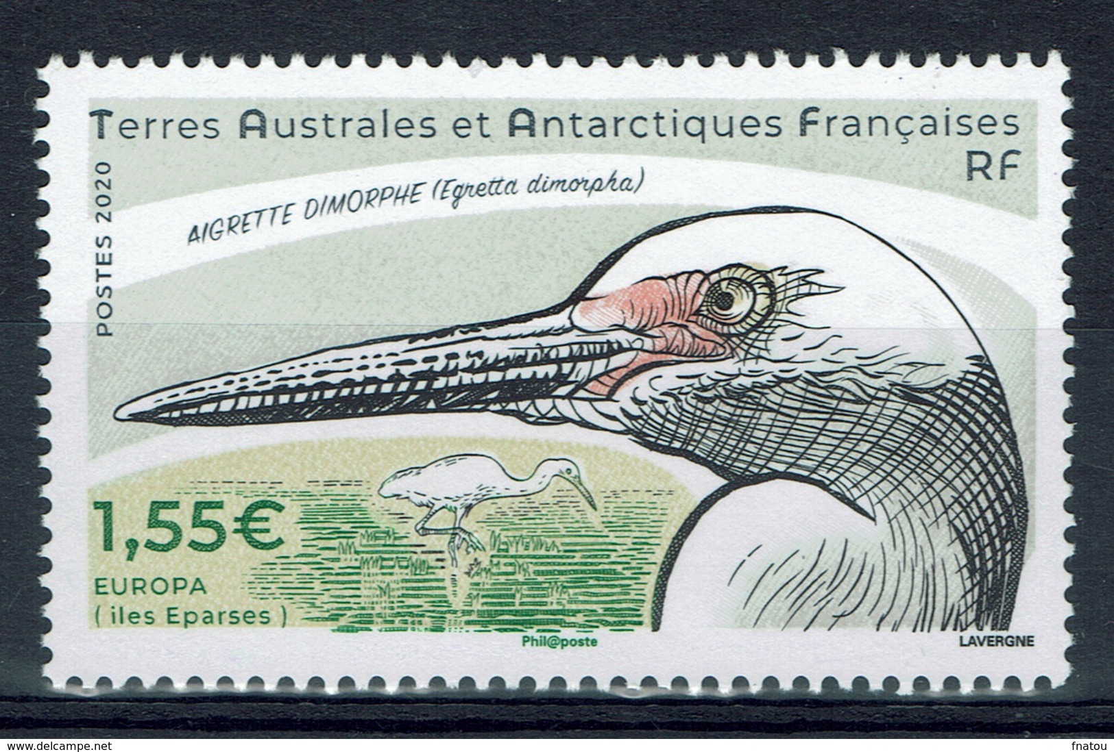 FSAT (TAAF), Bird, Dimorphic Egret, 2020, MNH VF - Nuovi