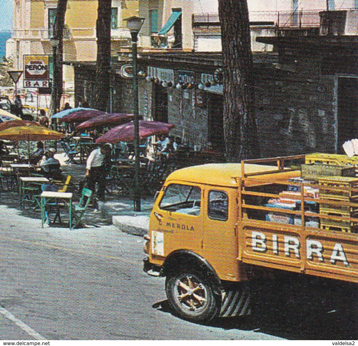 S.MARIA DI CASTELLABATE - SALERNO - PIAZZA LUCIA - BAR CON INSEGNA PUBBLICITARIA E CAMION BIRRA PERONI - 1983 - Salerno