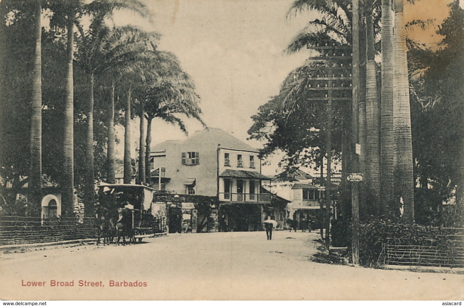 Barbados  Lower Broad Street  Horse Tram  .Tramway  P. Used To Habana Cuba - Barbades