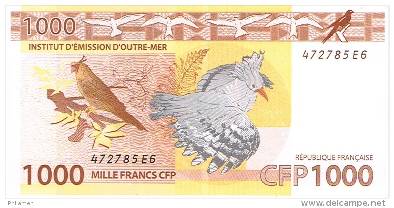 E6 Nouvelle Caledonie Billet Monnaie Banknote IEOM 1000 Francs Cagou Oiseau Perruche Tortue Raie Manta Neuf UNC - Nouvelle-Calédonie 1873-1985