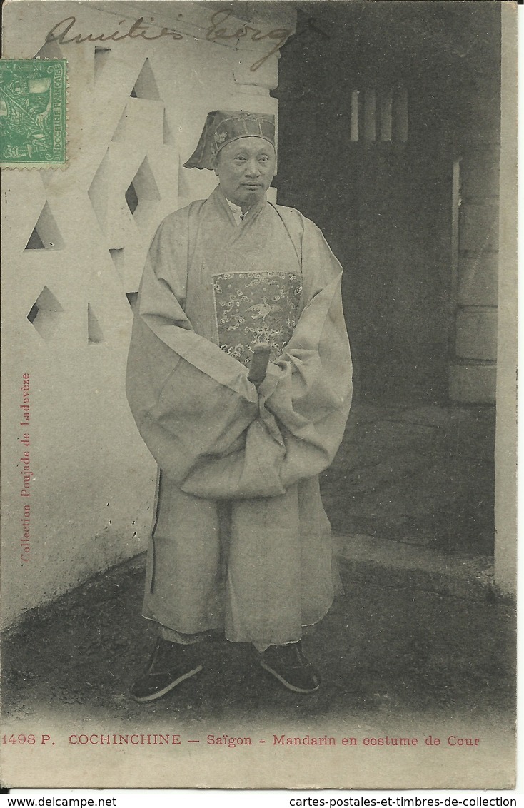 * COCHINCHINE , Saïgon , Mandarin En Costume De Cour , CPA ANIMEE , 1908 - Vietnam