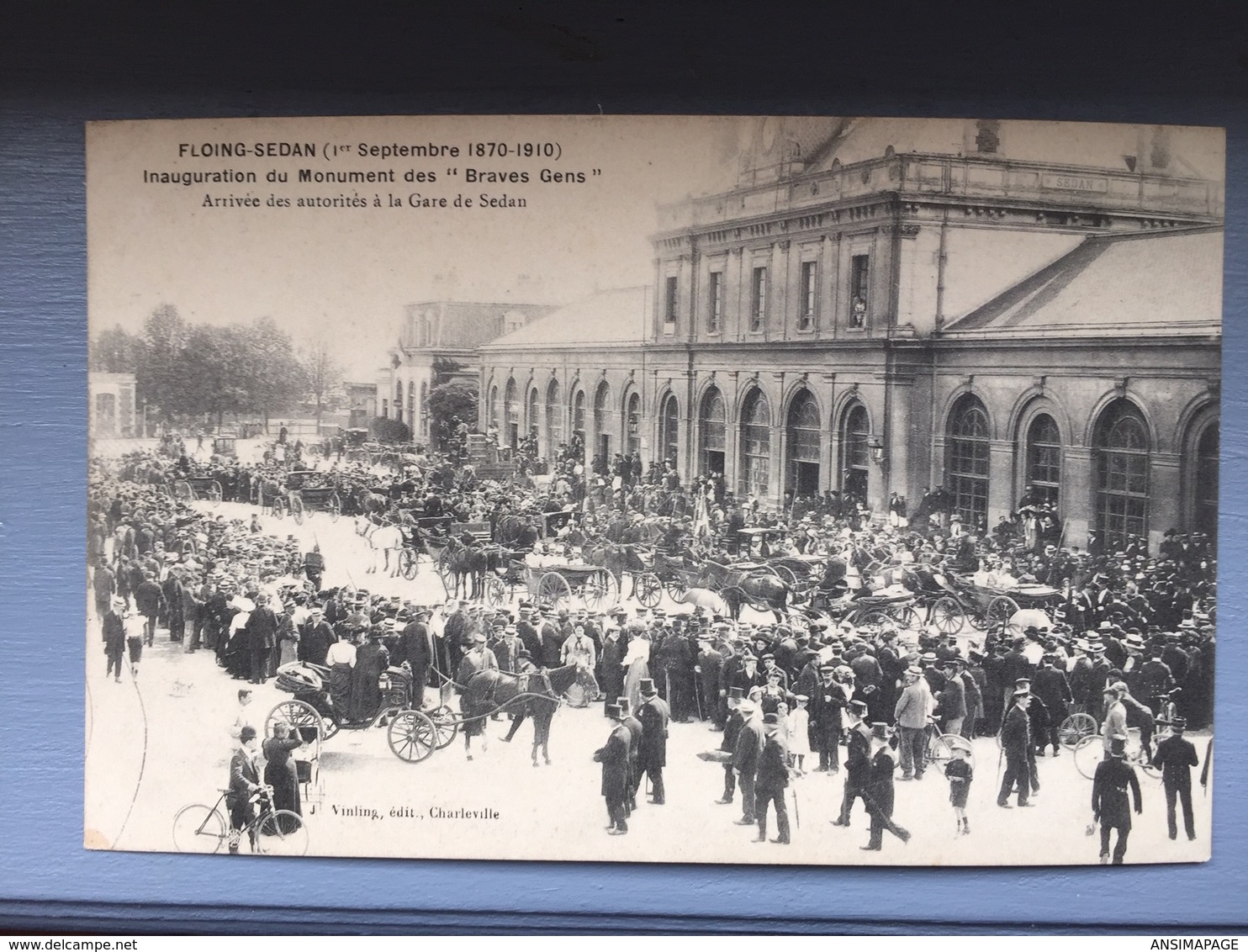 FLOING-SEDAN (1 Sept 1870-1910) Inauguration Du Monument Des "Braves Gens";arrivée Des Autorités à La Gare De Sedan - Sedan