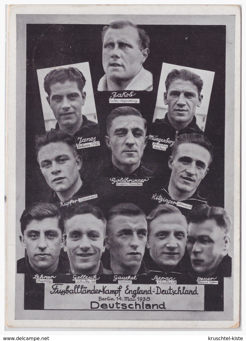 Dt.- Reich (001389) Propagandakarte Fussballländer- Kampf England- Deutschland Berlin 14.5.1938, Mit 3 Verschiedenen SST - Storia Postale