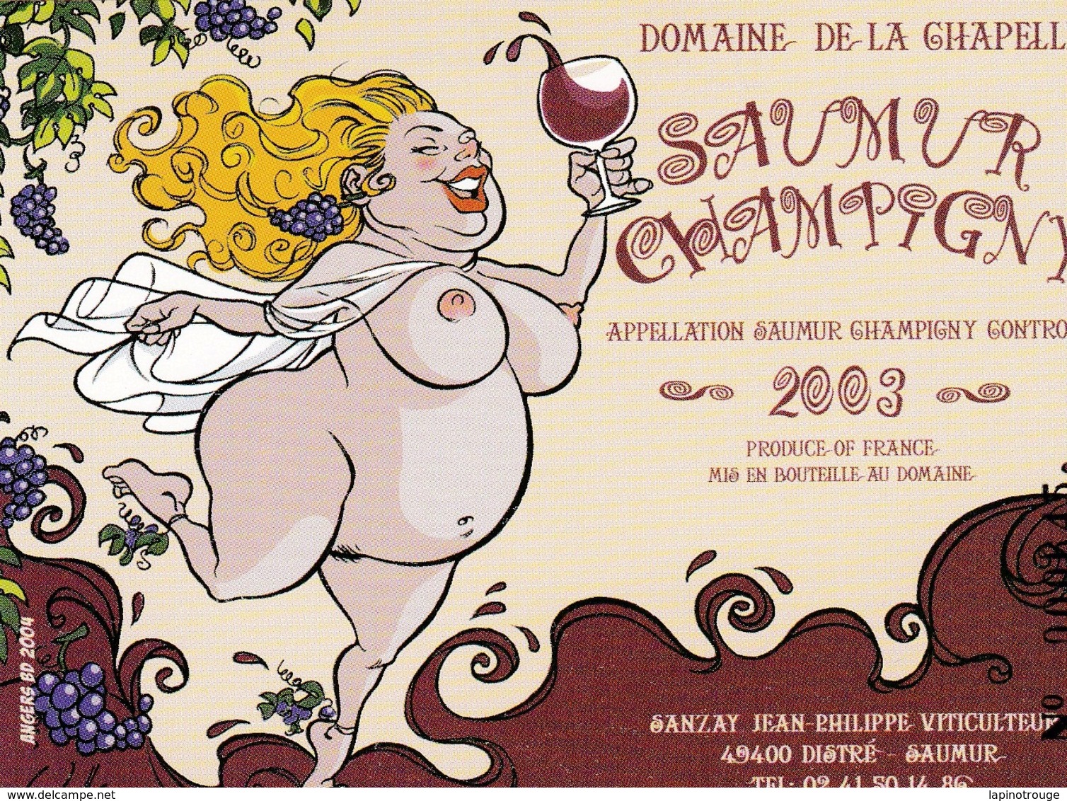 Etiquette Vin VALLEE Sylvain Festival BD Angers 2004 (Katanga - El Arte De La Mesa