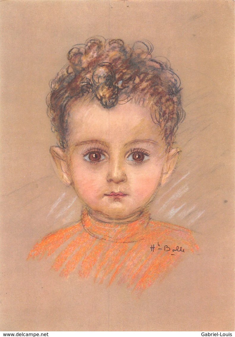 Pastèl Henriette Bolle Artiste Morgienne (1885-1957) - Morges  - Portrait Petit Garçon (10X15) - Port