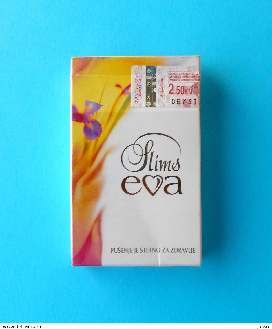 EVA SLIMS - Bosnia Empty Cigarettes Box * Cigarette Zigaretten Sigarette Cigarrillos Cigarros - Cajas Para Tabaco (vacios)