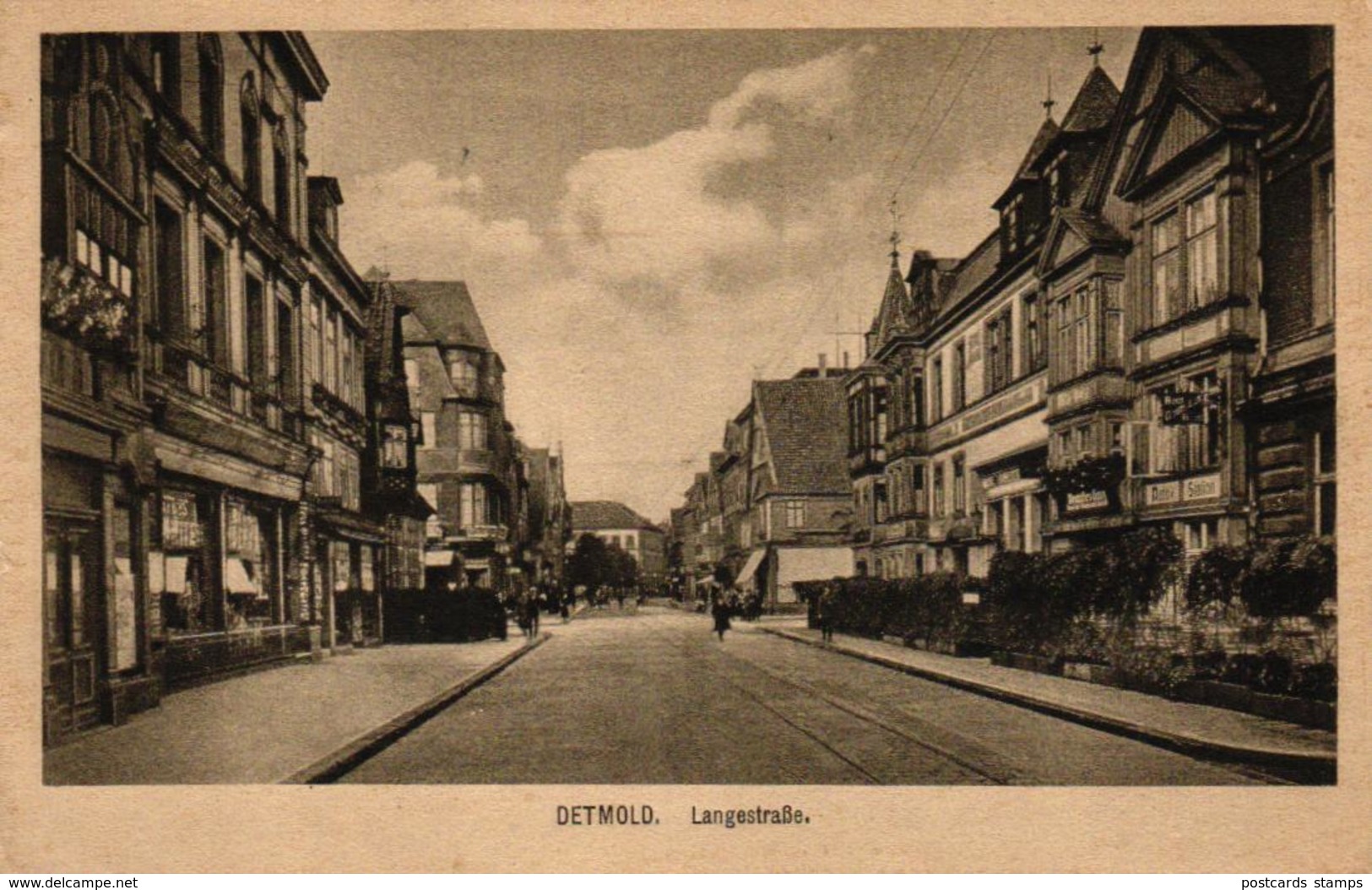 Detmold, Langestrasse, Geschäfte, Ca. 30er Jahre - Detmold