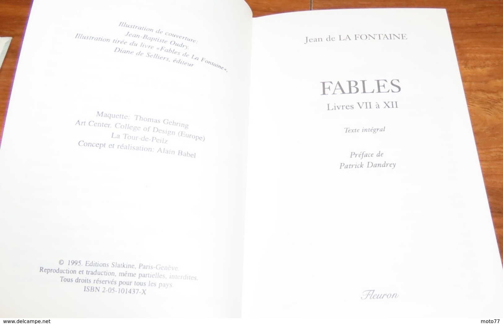 2 TOMES - Toutes LES FABLES DE LA FONTAINE - 1995 - Edition Fleuron - Texte intégral des 12 livres - illustrations / 16