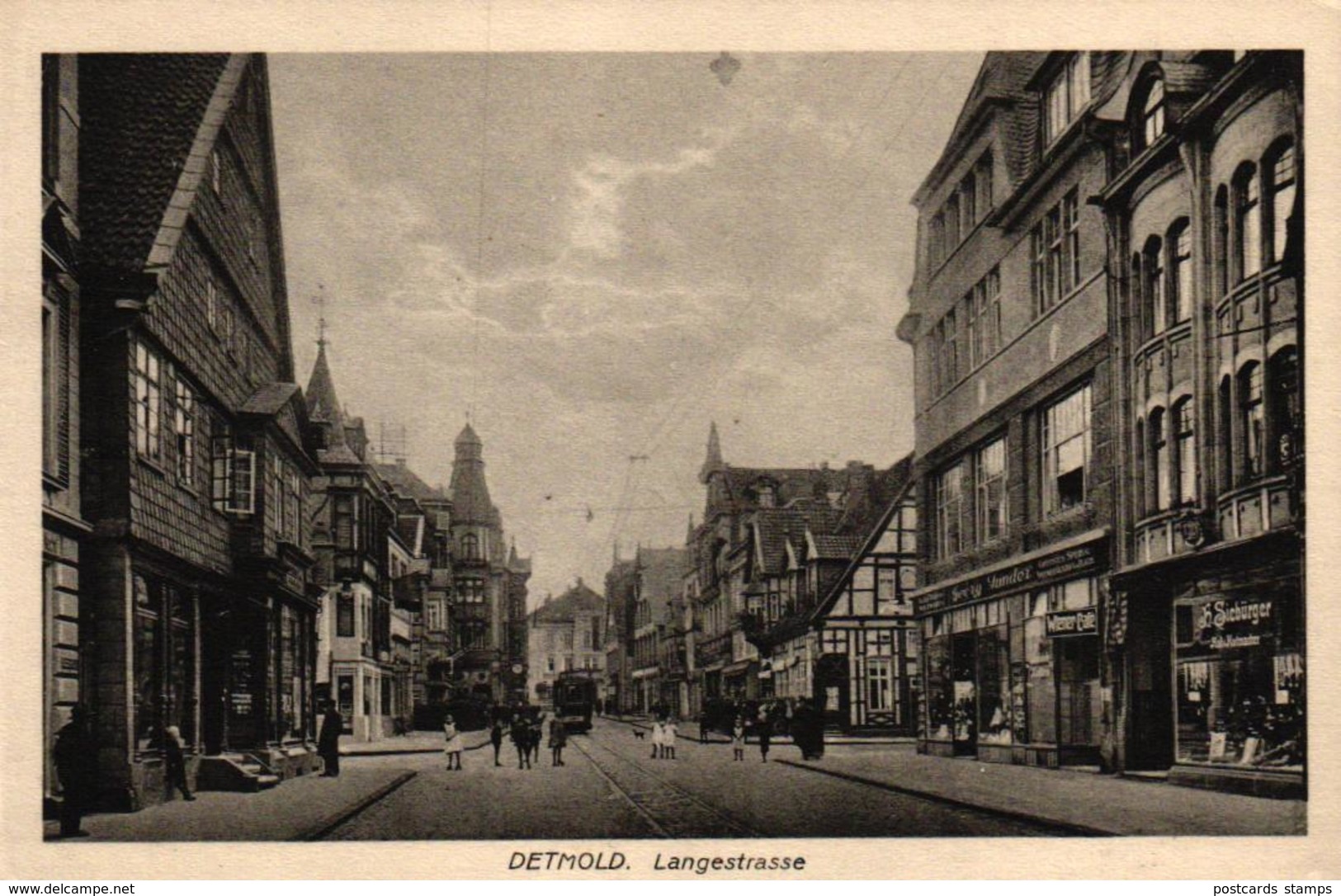 Detmold, Langestrasse, Geschäfte, Ca. 20er/30er Jahre - Detmold