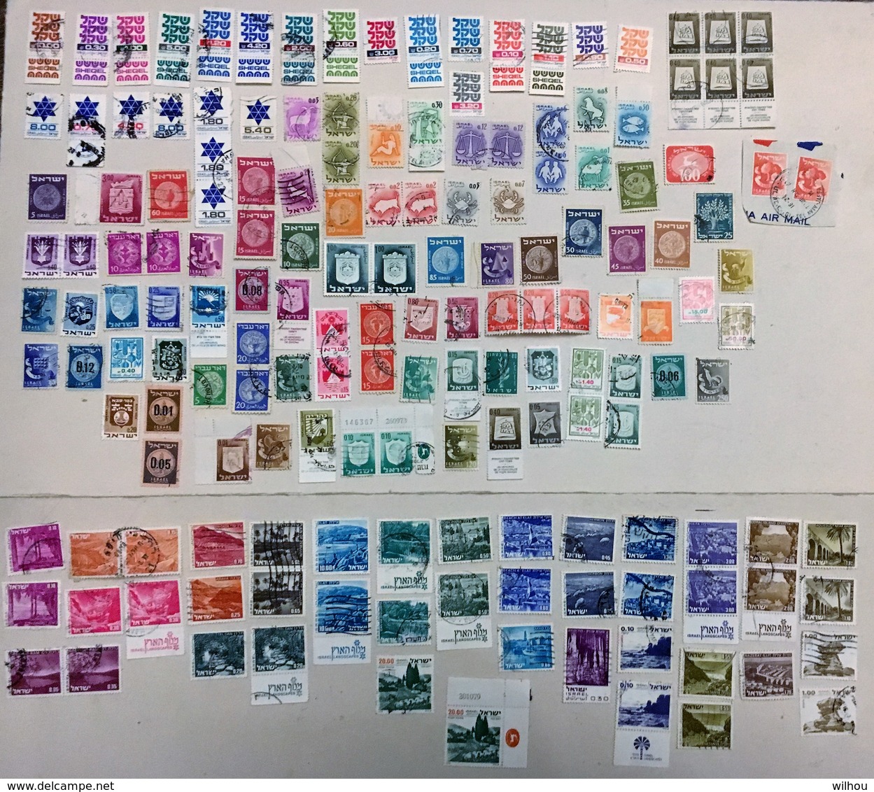 LOT DE 164 TIMBRES OBLITERES TIMBRES COURANTS ISRAEL - Collections, Lots & Séries