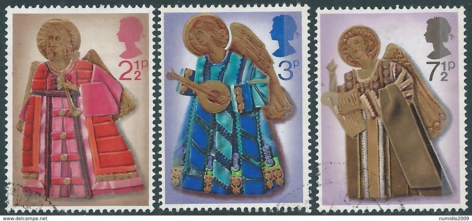 1972 GRAN BRETAGNA USATO NATALE ANGELI MUSICANTI - RC5-3 - Usados