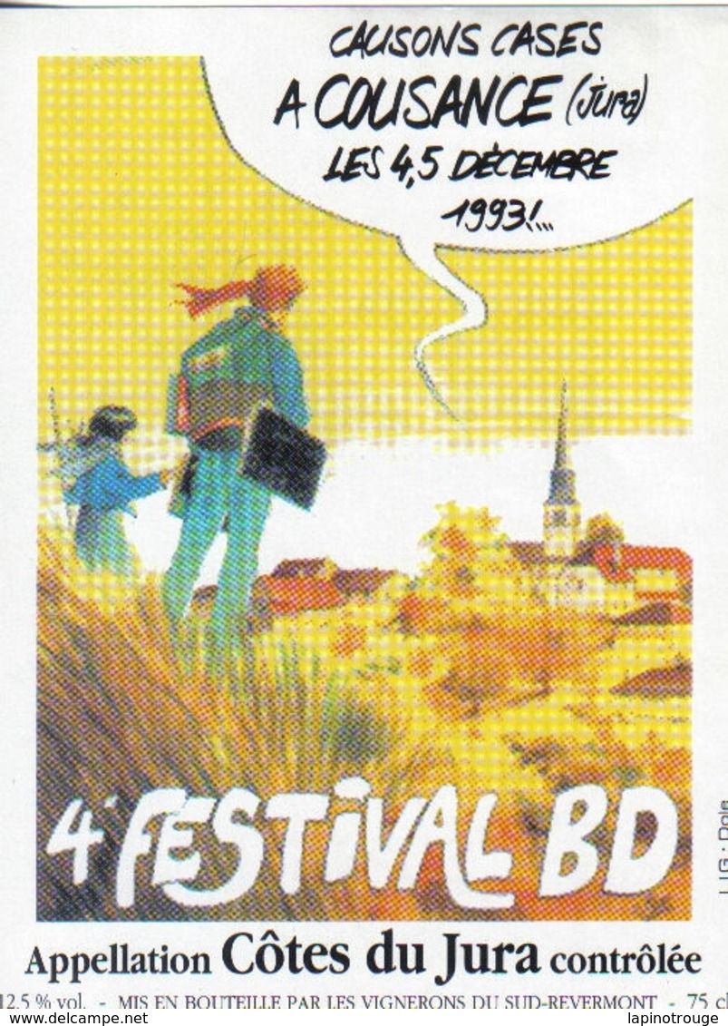 Etiquette Vin LAX Christian Festival BD Cousance 1993 (Soleil Cou Coupé - El Arte De La Mesa