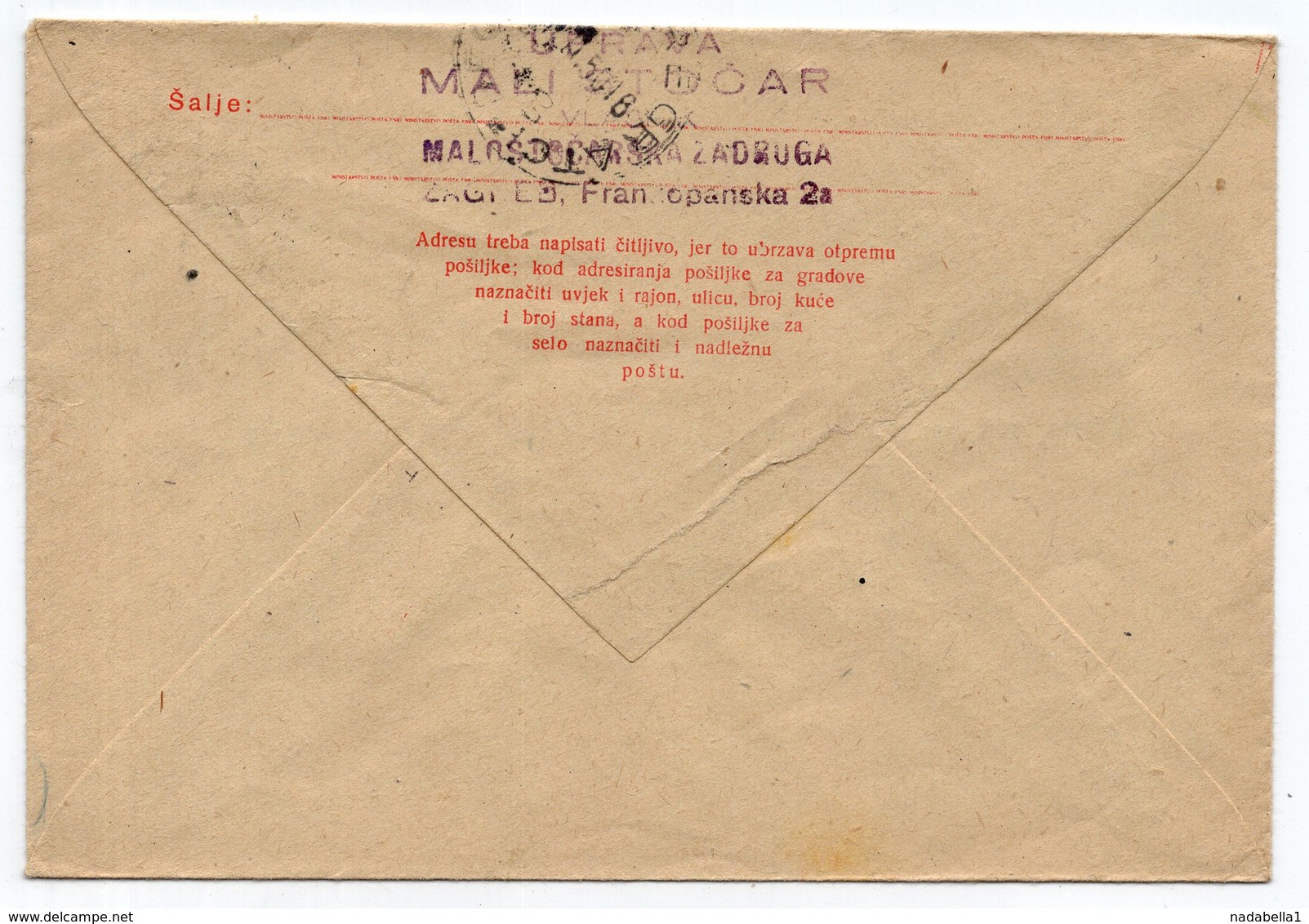1950. YUGOSLAVIA,CROATIA,ZAGREB TO BELGRADE,TITO,STATIONERY COVER WITH ADVERTISEMENT LITTLE CATTLE FARM - Postal Stationery