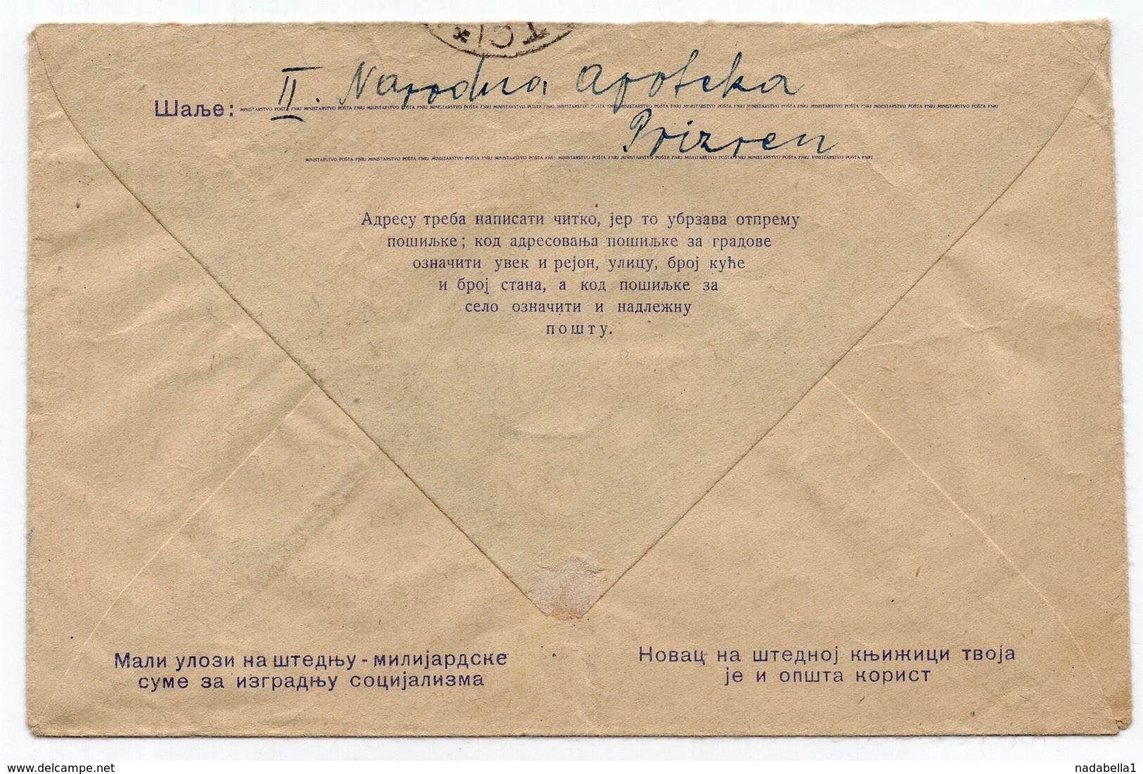 1950 YUGOSLAVIA,SERBIA,KOSOVO,PRIZREN TO BELGRADE,FISHERMEN,ADVERTISEMENT AT THE BACK,USED STATIONERY COVER - Postal Stationery