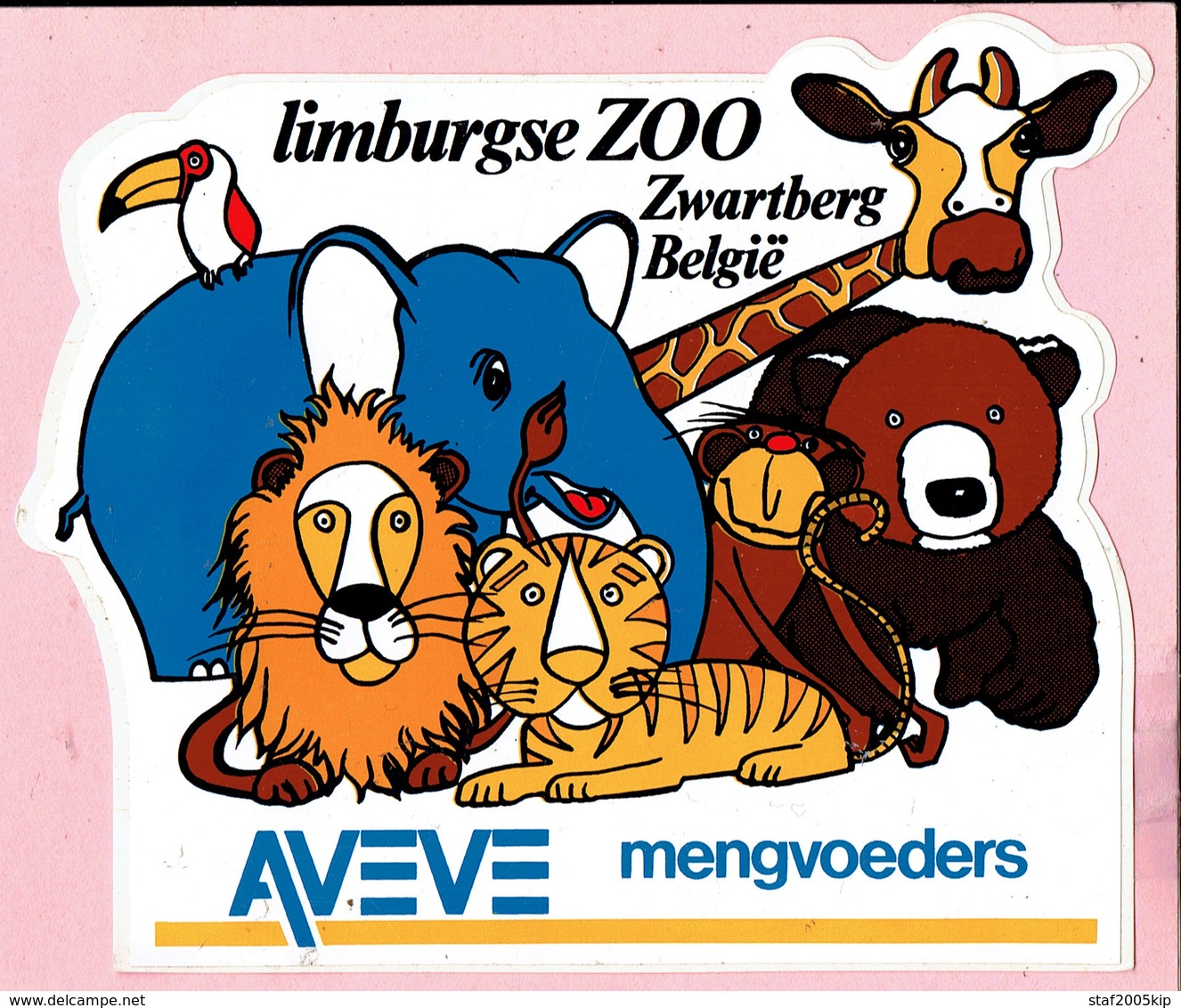 Sticker - Limburgse Zoo - Zwartberg België - AVEVE Mengvoeders - Stickers