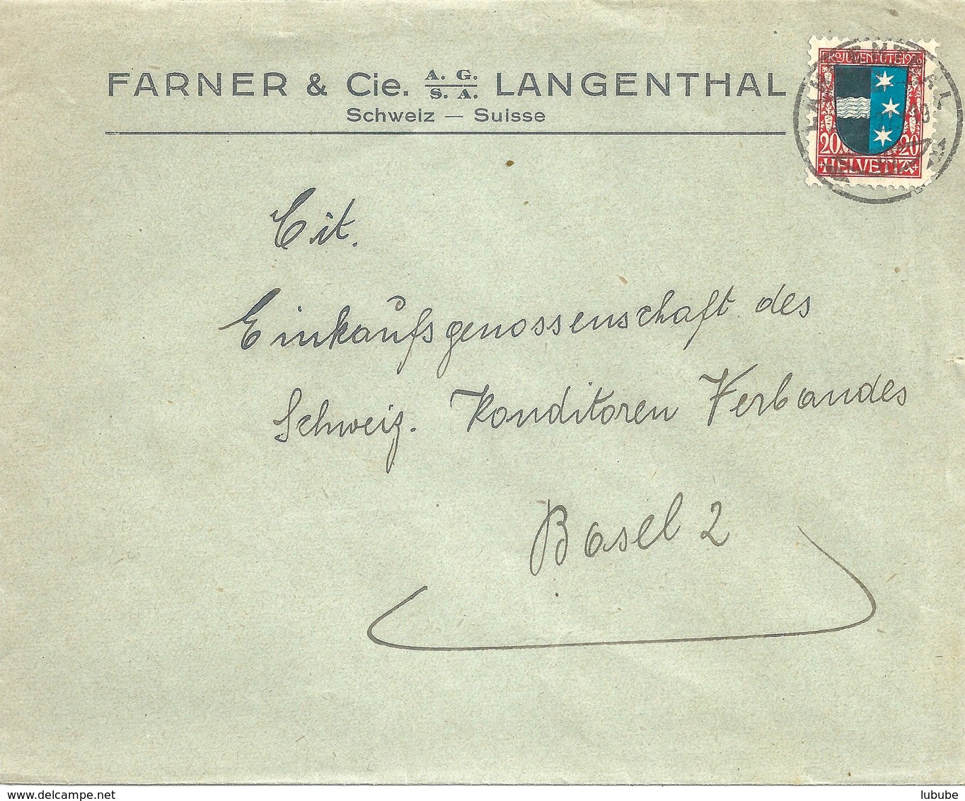 Motiv Brief  "Farner, Langenthal"         1927 - Storia Postale