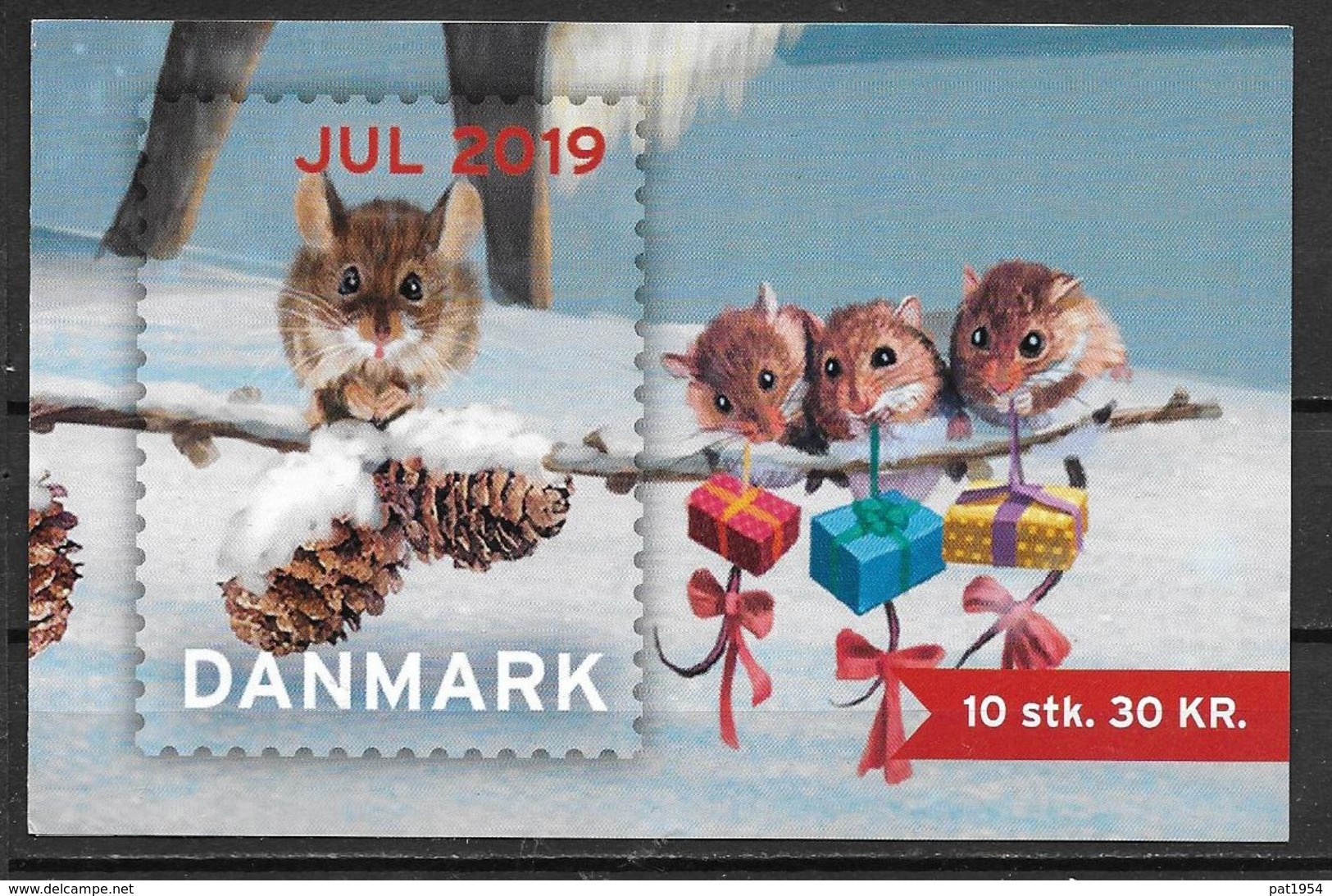 Vignettes De Noël Du Danemark 2019 Carnet De 10 - Variétés Et Curiosités
