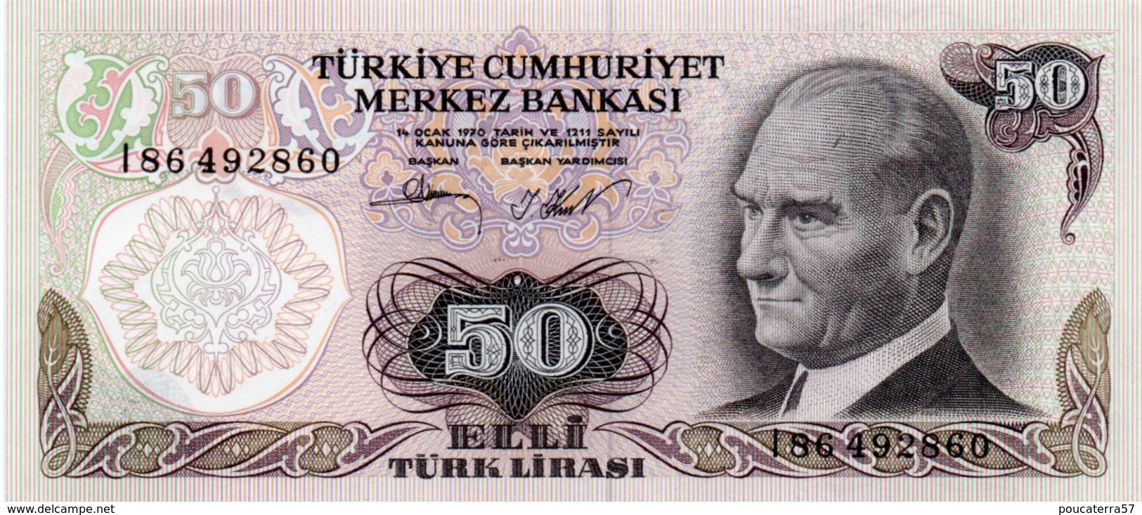 TURKEY=1970    50  LIRA     P-188    UNC - Turkey