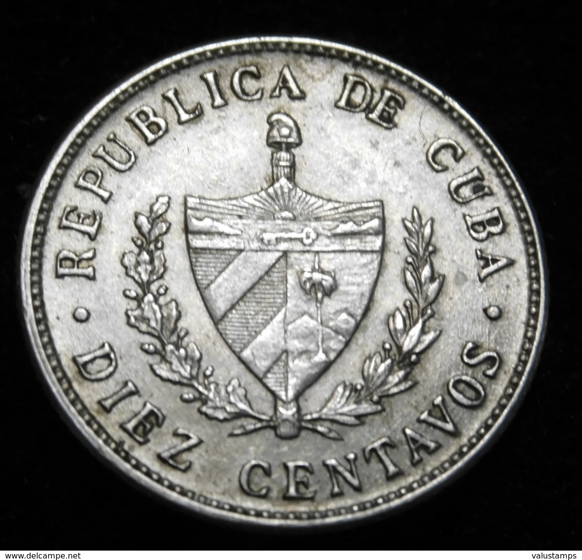 1948  Republica De Cuba Diez Centavos  almost uncirculated??  Silver Coin A46-850