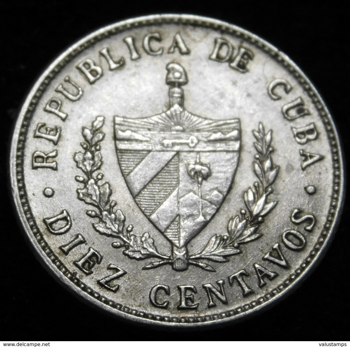 1948  Republica De Cuba Diez Centavos  almost uncirculated??  Silver Coin A46-850