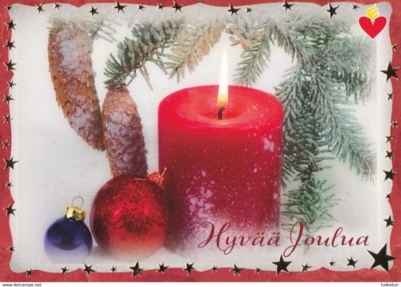 Postal Stationery - Birds - Bullfinches - Candle Lights - Finnish Heart Association 2013 - Suomi Finland - Postage Paid - Ganzsachen