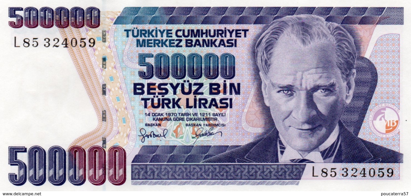 TURKEY=1970    500.000  LIRA     P-208    UNC - Turkey